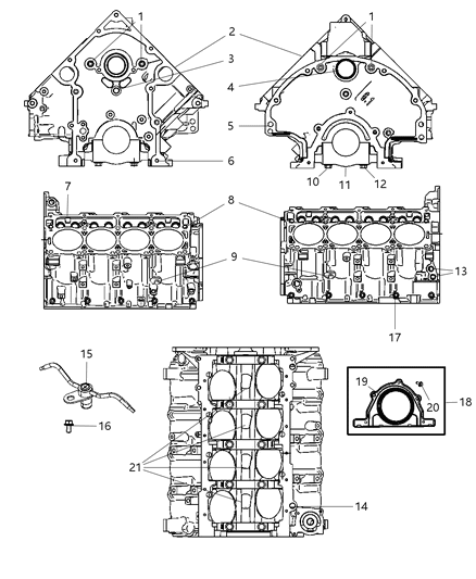 1993 Dodge B250 Engine Short Block See Note Diagram for 5159561AD