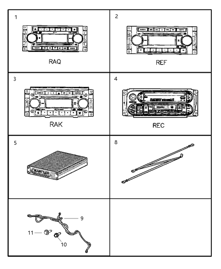 Radio AM/FM/Cassette With CD Diagram for 5091523AF