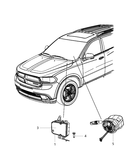 1989 Dodge Raider Module Anti-Lock Brake System Module Only Diagram for 68382348AA