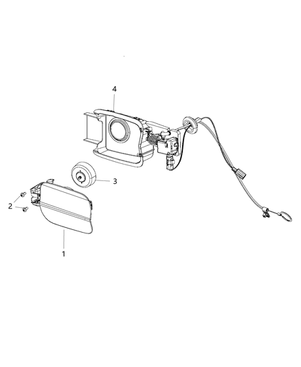 1995 Dodge B2500 Door Fuel Fill Diagram for 68040389AA