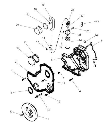 Hose Engine Vent Line Diagram for 5018192AA