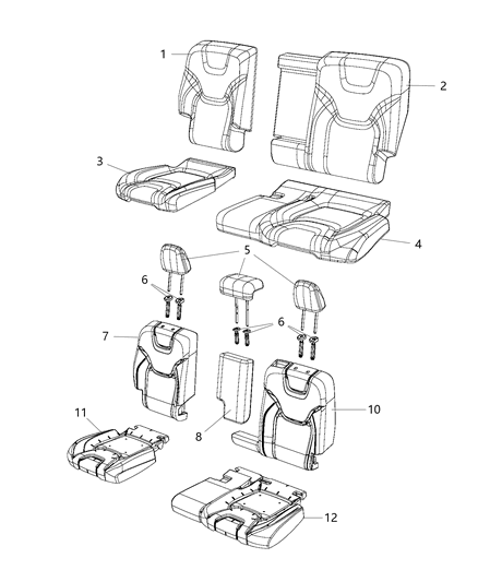 2018 Chrysler 300 Armrest Rear Seat Center Diagram for 1VR31HL1AB