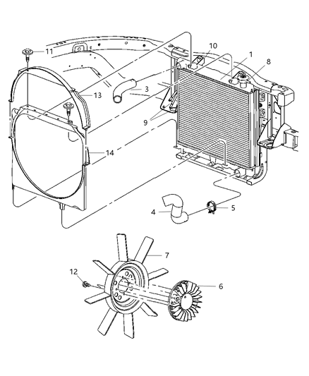 Hose Radiator Inlet Diagram for 52029284AD