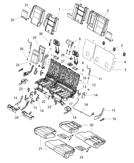 Cover Rear Seat Cushion Diagram for 5QM19LV5AA