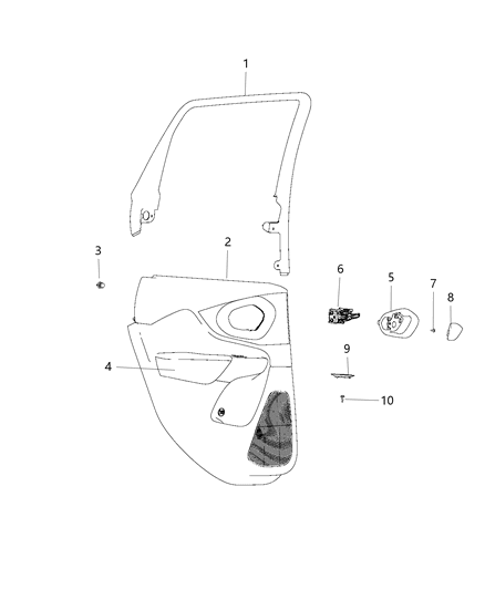 2012 Chrysler Town & Country Panel Rear Door Trim Diagram for 6NS281R5AA
