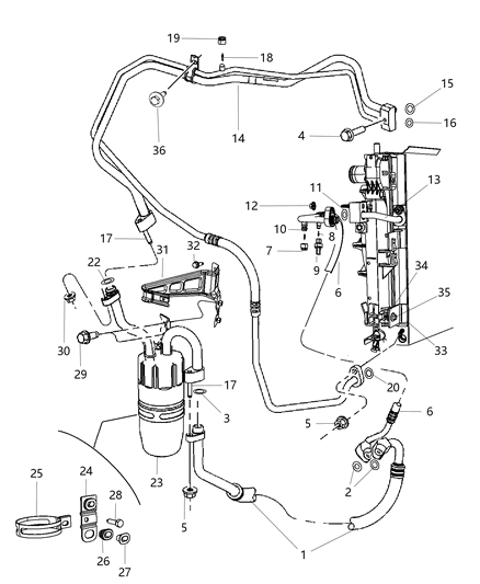 1985 Dodge Lancer Seal A/C Line Slim Line Lines To Evaporator Diagram for 5096243AA
