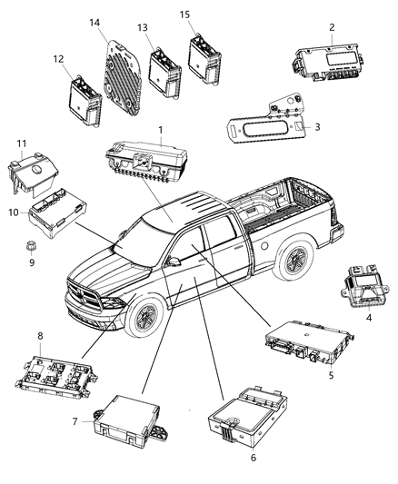 Bracket Occupant Restraint Module Diagram for 68145213AD