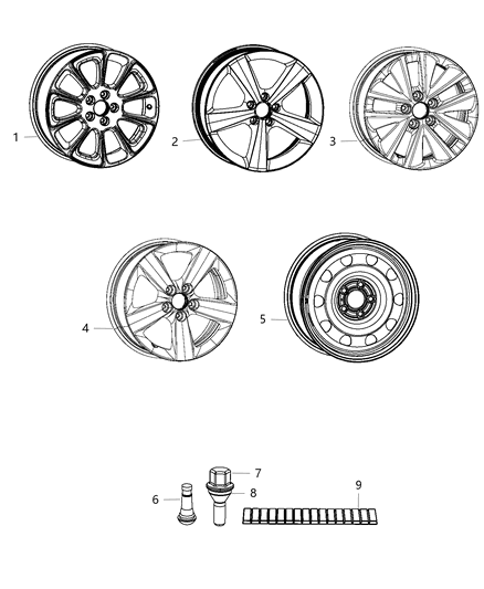 Wheel Aluminum Diagram for 1TP82AAAAB