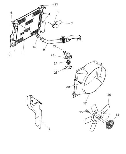 Thermostat 195 Degrees Diagram for 52028185AB