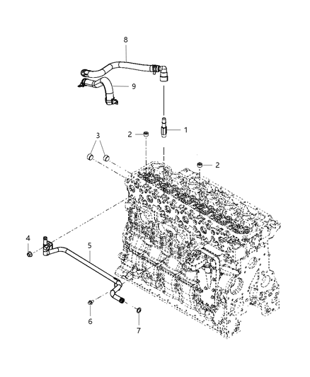 2011 Jeep Liberty Tube Heater Core Diagram for 68086394AA