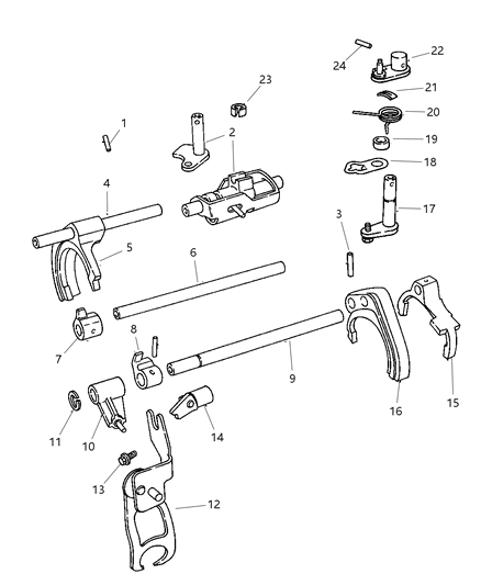 1999 Chrysler Town & Country Lug Third And Fourth Shift Diagram for 4761179
