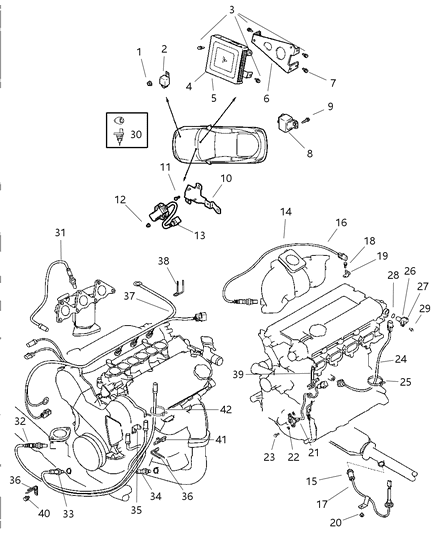 1991 Dodge D150 Sensor, Oxygen (Rear 2.0 Engine) Diagram for 4606140