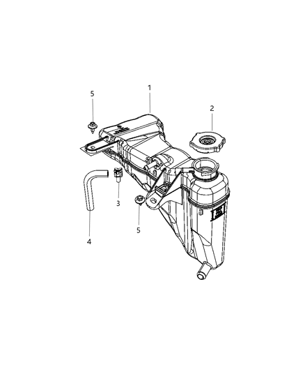 2011 Dodge Challenger Hose Coolant Bottle Outlet Diagram for 68142046AA