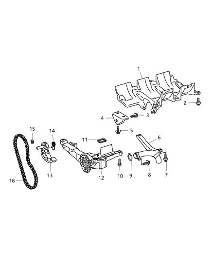 Tube Oil Pickup Diagram for 68014037AA
