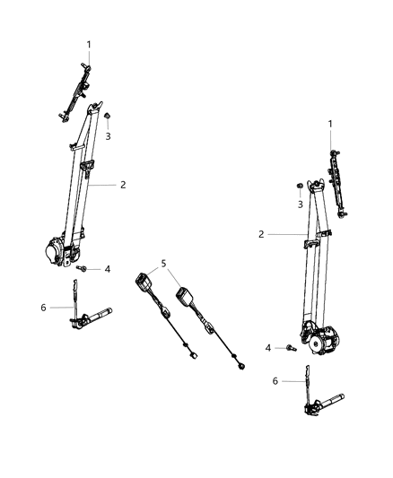 Seat Belt Front Inner Diagram for 1SU821X9AJ