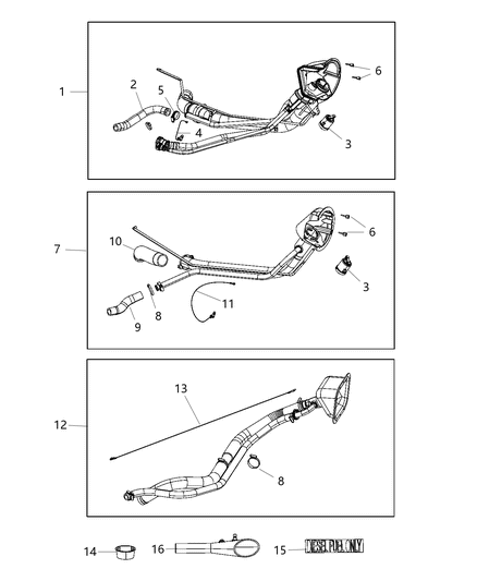 1998 Dodge Stratus Tube Fuel Filler Diagram for 68175322AE
