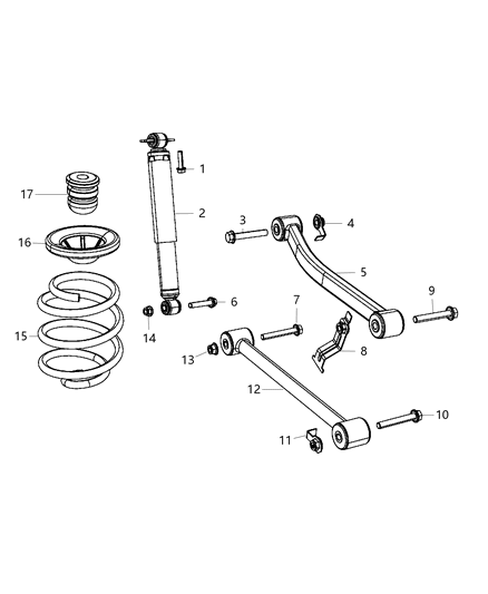 Shock Absorber Kit Suspension Rear Diagram for 68087363AC