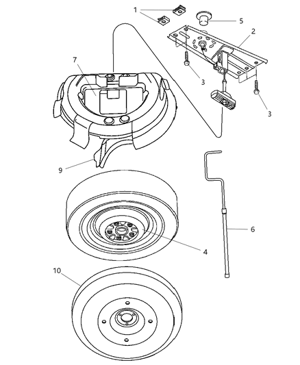 Winch Spare Tire Carrier Diagram for 5109030AH