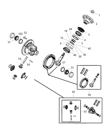 Bearing Kit Drive Pinion Diagram for 68393985AA