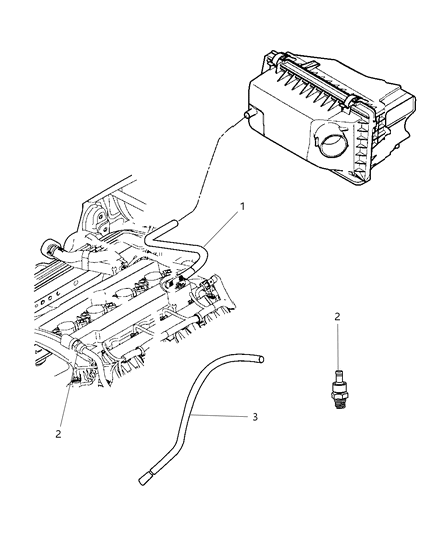 2009 Jeep Compass Hose Make Up Air Diagram for 5047000AA