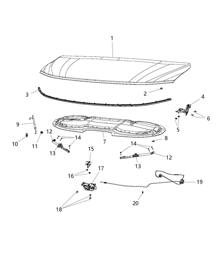 Hinge Hood Diagram for 68224681AC