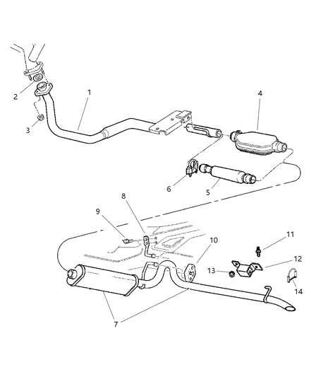 2012 Chrysler 300 Clamp Exhaust Diagram for 52002144AB