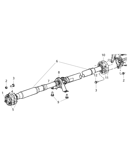 1991 Dodge B150 Shaft Drive Rear Diagram for 4593855AA