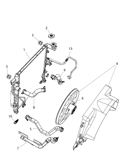 Hose Radiator Inlet Diagram for 55037884AC