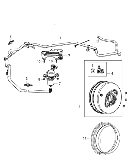 Booster Power Brake Diagram for 68306573AA