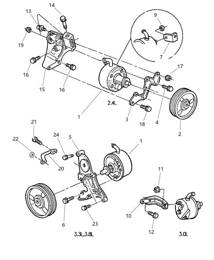 2008 Dodge Charger Pump Power Steering Diagram for R4684158AB