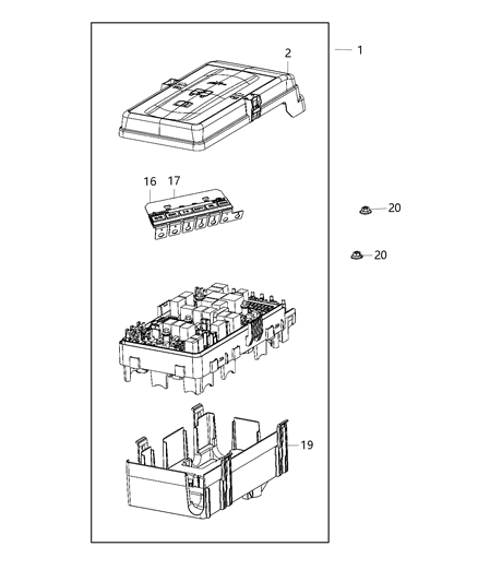 Power Distribution Center Diagram for 68370557AC