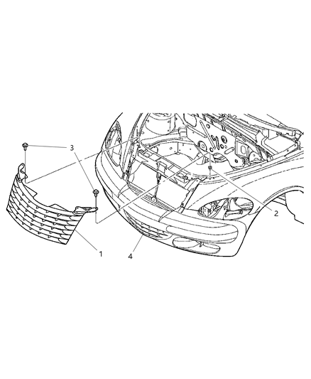 Grille Radiator Primed Diagram for 5179089AA