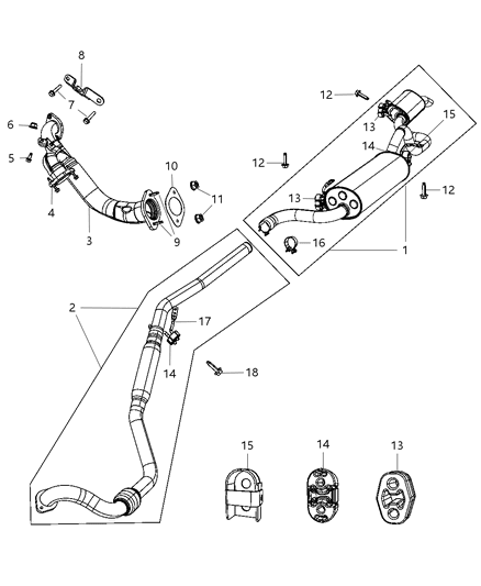 Pipe Exhaust Crossunder Diagram for 4880400AF