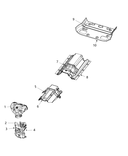 2017 Chrysler 300 Shield Exhaust Front Pipe Or Converter Diagram for 68139254AA