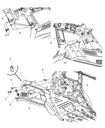Panel Quarter Trim Diagram for 5HS361D1AF