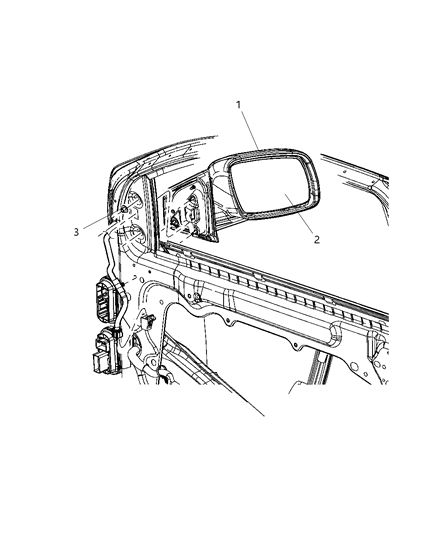 Mirror Outside Rearview Diagram for 1UD781PSAA