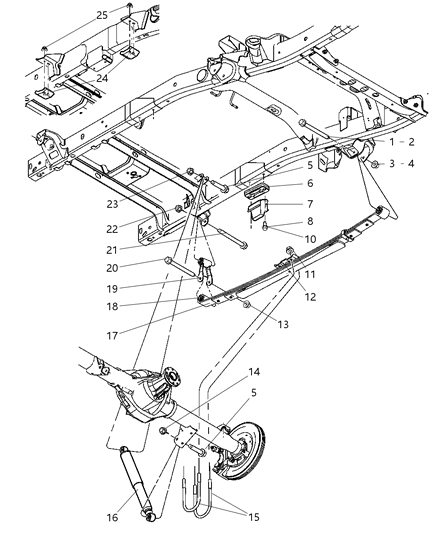 Plate Spring U - Bolt Upper Diagram for 52106916AB