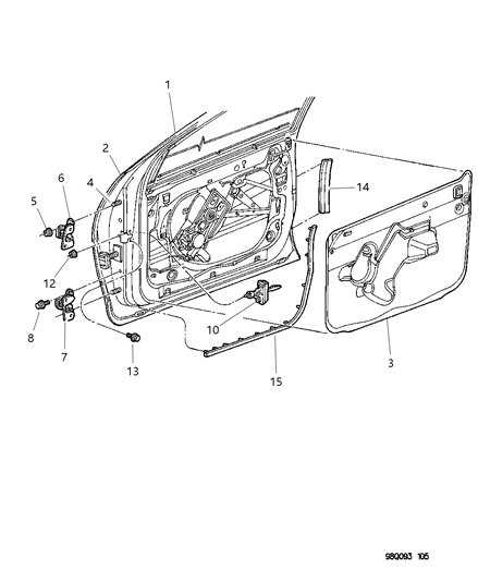 2013 Ram 1500 Panel Door Outer Diagram for 4574273AC