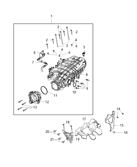 1994 Dodge Shadow Throttle Body Diagram for 5281804AB