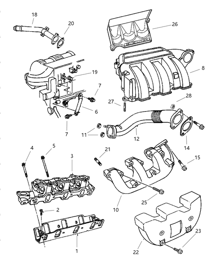 1987 Dodge Charger Connector, Manifold Vacuum (4 Portion) Diagram for 4612745