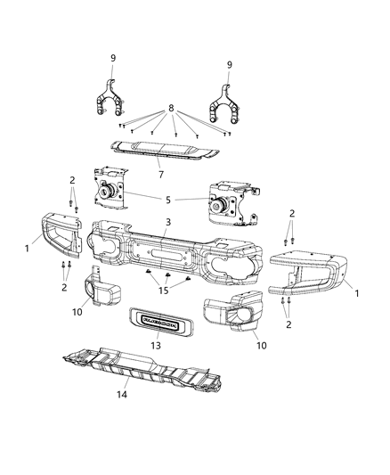 Extension Bumper Diagram for 68297573AA