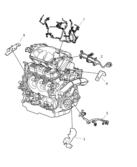 Engine Harness Diagram for 4801573AC