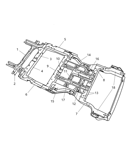 Crossmember Floor Pan Diagram for 5109065AA