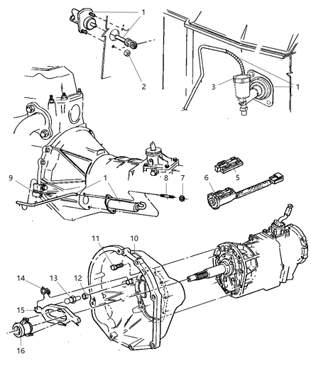 Hydraulic Control Clutch Actuator Diagram for 52107657AB