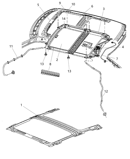Hose Sunroof Drain Diagram for 55394318AE