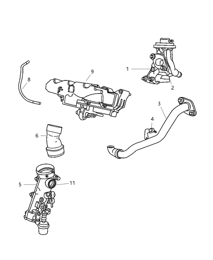 2003 Chrysler PT Cruiser Gasket Diagram for 5080436AA