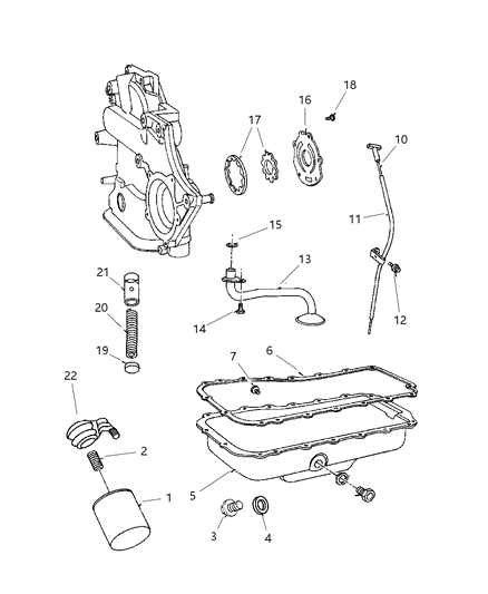 1997 Dodge Grand Caravan Filter Engine Oil Diagram for 2AMFL090AA
