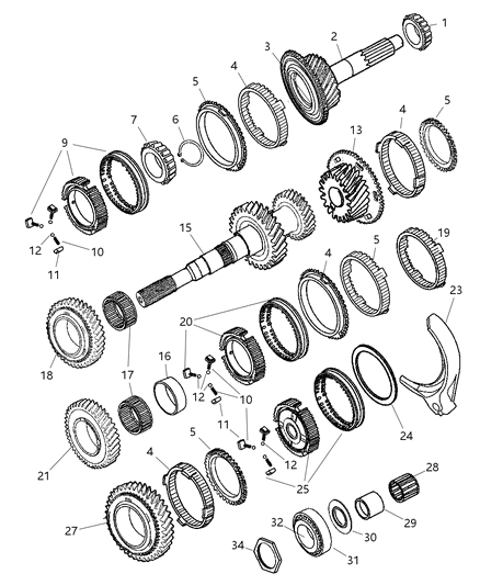 2008 Chrysler Crossfire Bearing Cone Output Shaft Diagram for 5010065AA