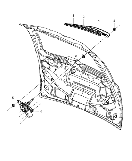 Motor Liftgate Wiper Diagram for 5113411AB