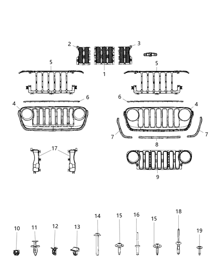 Grille Texture Honeycomb Right Diagram for 6DF49RXFAC